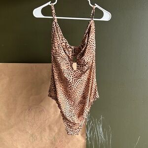 Shade & Shore Leopard Print One Piece Swimsuit